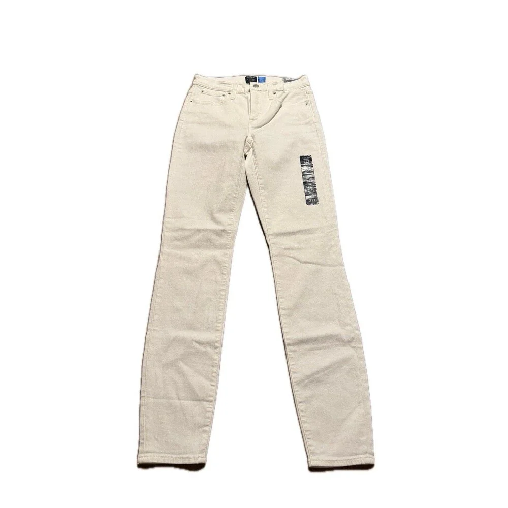 NWT J. Crew Womens Size 27T Mid-Rise 9” Skinny Leg Jeans White NEW